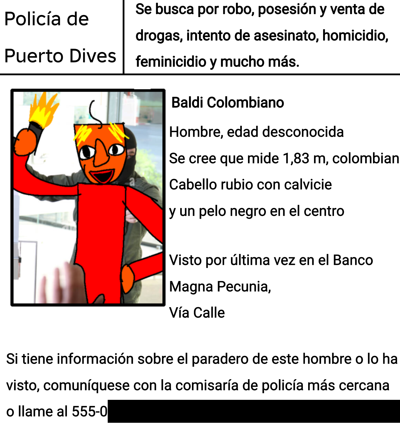 Se busca Baldi Colombiano
